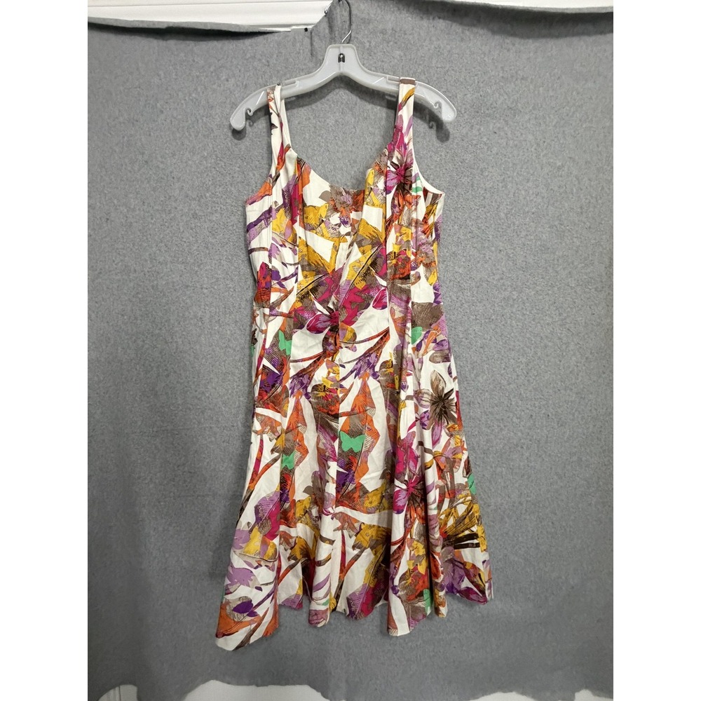 Nine West Dress Womens S/M Multicolor‎ Floral Fit & Flare Sundress Knee Length